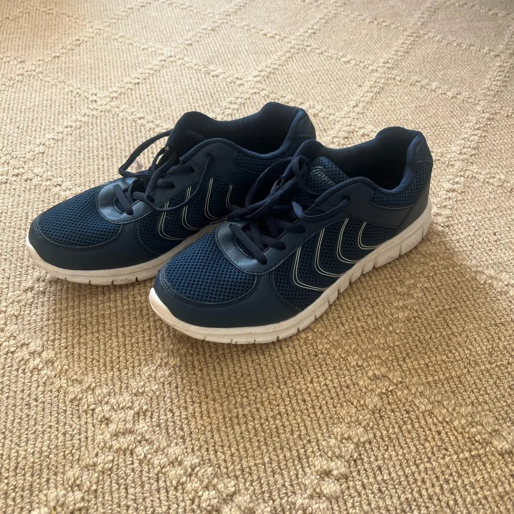 Navy Athletic Sneakers with White Soles